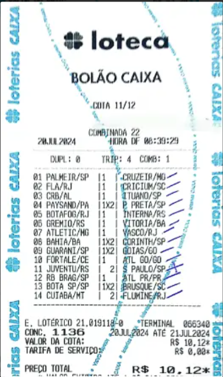 Comprovante 13 pontos — concurso 1136